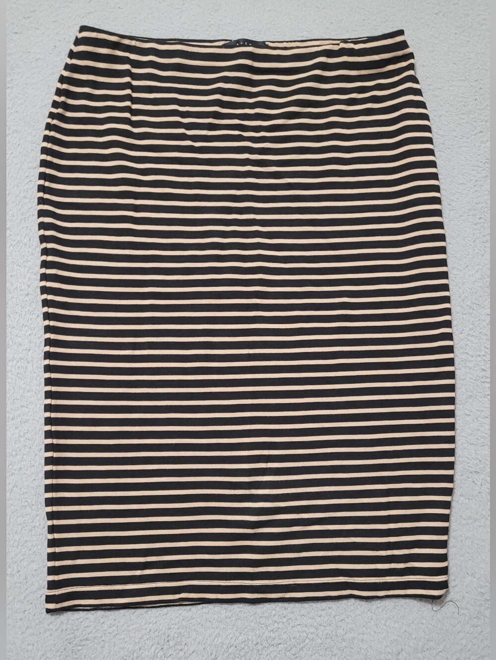 Sanctuary Clothing Black And Tan Striped Pull-On Skirt Large